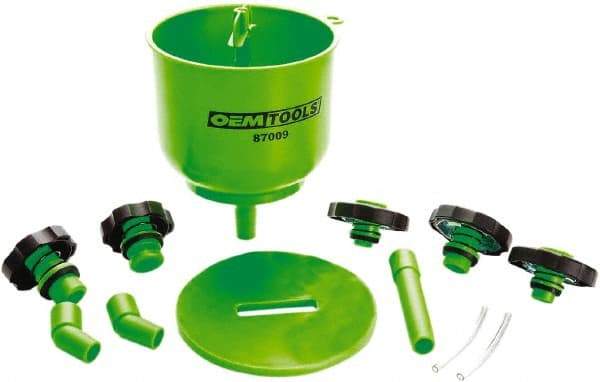 OEM Tools - 16 oz Capacity Plastic Funnel Set - Green - Americas Industrial Supply