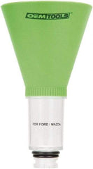 OEM Tools - 16 oz Capacity Plastic Funnel - 5" Mouth OD, 3-3/4" Straight Spout, Green & Clear - Americas Industrial Supply