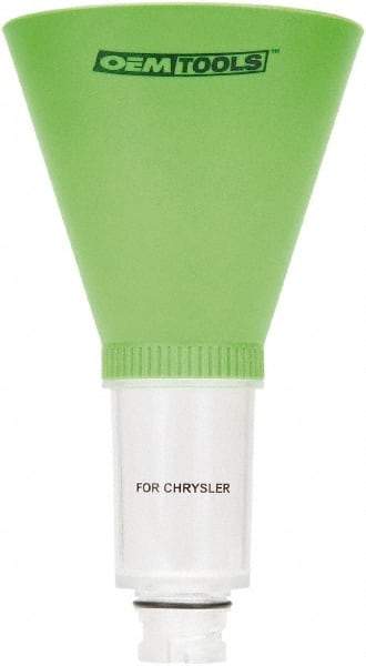 OEM Tools - 16 oz Capacity Plastic Funnel - 5" Mouth OD, 3-3/4" Straight Spout, Green & Clear - Americas Industrial Supply