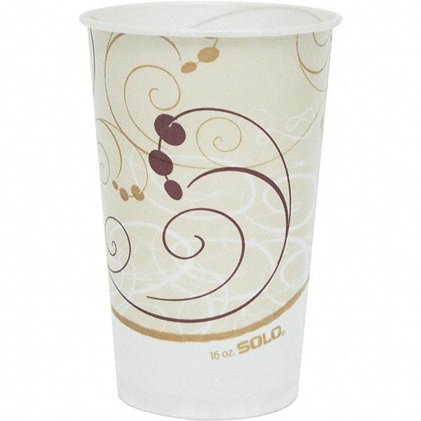 Solo - 16 oz Treated-Paper Cold Cups - White, Beige, Red - Americas Industrial Supply