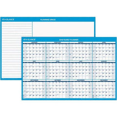 AT-A-GLANCE - 1 Sheet, 36 x 24", Erasable Wall Calendar - Blue & White - Americas Industrial Supply
