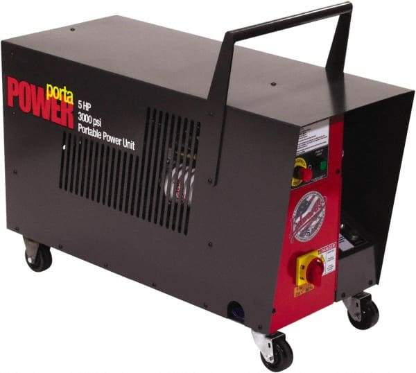 Edwards Manufacturing - 5 hp, 2,750 Max psi, 3.5 GPM, Hydraulic Power Unit - 7 Gal Tank, 37-1/2" Long x 15-1/4" Wide x 31-1/4" High, 3 Phase, 460 Volt, 14 Amp - Americas Industrial Supply