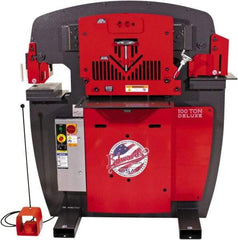 Edwards Manufacturing - 11" Throat Depth, 100 Ton Punch Pressure, 1-1/16" in 1" Punch Capacity Ironworker - 7-1/2 hp, 3 Phase, 460 Volts, 56" Wide x 63-1/8" High x 45-1/2" Deep - Americas Industrial Supply