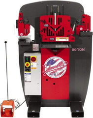 Edwards Manufacturing - 7" Throat Depth, 50 Ton Punch Pressure, 1" in 5/8" Punch Capacity Ironworker - 5 hp, 3 Phase, 460 Volts, 36-3/4" Wide x 54-1/2" High x 36-1/8" Deep - Americas Industrial Supply