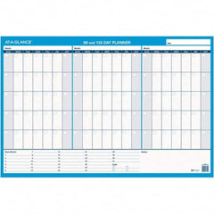 AT-A-GLANCE - 1 Sheet, 36 x 24", Erasable Wall Calendar - White & Blue - Americas Industrial Supply