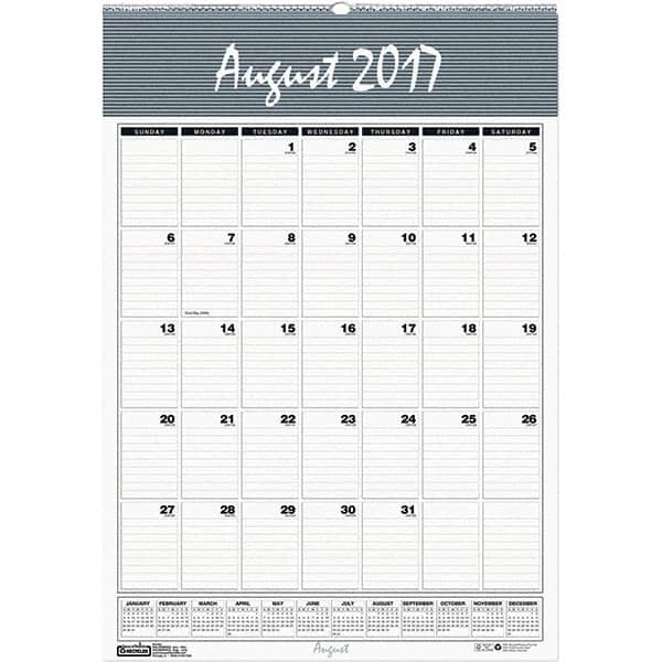 House of Doolittle - 12 Sheet, 15-1/2 x 22", Wall Calendar - Blue & Gray - Americas Industrial Supply