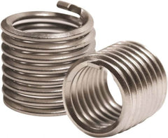 Recoil - 3/8-24 UNF, 3/8" OAL, Free Running Helical Insert - 6-7/8 Free Coils, Tangless, 304 Stainless Steel, Bright Finish, 1D Insert Length - Americas Industrial Supply