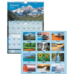 AT-A-GLANCE - 12 Sheet, 12 x 17", Wall Calendar - Scenic - Americas Industrial Supply