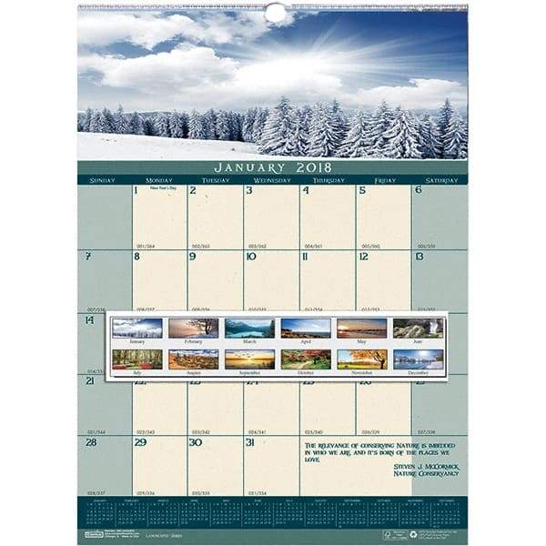 House of Doolittle - 12 Sheet, 12 x 16-1/2", Wall Calendar - Landscape - Americas Industrial Supply