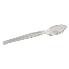 Dixie - Plastic Cutlery, Heavyweight Teaspoon, Crystal Clear, 6", 1000/Carton - Americas Industrial Supply