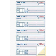 TOPS - 200 Sheet, 7-1/8 x 2-3/4", Receipt Book - Blue, White & Yellow - Americas Industrial Supply