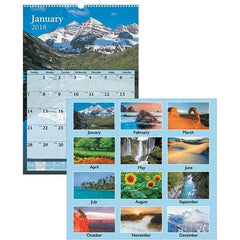 AT-A-GLANCE - 12 Sheet, 15-1/2 x 22-3/4", Wall Calendar - Scenic - Americas Industrial Supply