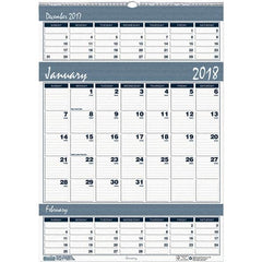 House of Doolittle - 12 Sheet, 12 x 17", Wall Calendar - Blue & Gray - Americas Industrial Supply