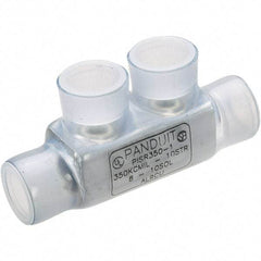 Panduit - 10 to 8 AWG Compatible, Vinyl Partially Insulated, Crimp-On Butt Splice Terminal - Aluminum Contacts, 2.38" OAL, Clear - Americas Industrial Supply