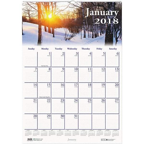 House of Doolittle - 12 Sheet, 12 x 16-1/2", Wall Calendar - Scenic - Americas Industrial Supply