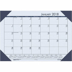 House of Doolittle - 12 Sheet, 22 x 17", Desk Pad Calendar - Ocean Blue - Americas Industrial Supply