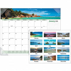 AT-A-GLANCE - 12 Sheet, 22 x 17", Desk Pad Calendar - Seascapes - Americas Industrial Supply