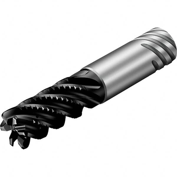 Sandvik Coromant - 32mm, 6 Flute, Solid Carbide, 4mm Corner Chamfer End Mill - 42° Helix, 66mm LOC - Americas Industrial Supply