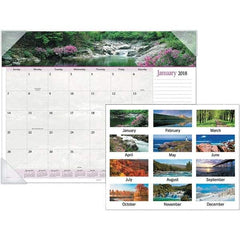 AT-A-GLANCE - 12 Sheet, 22 x 17", Desk Pad Calendar - Landscapes - Americas Industrial Supply
