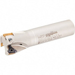 Iscar - 1-1/2" Cut Diam, 0.315" Max Depth of Cut, 1-1/2" Shank Diam, 9.84" OAL, Indexable Square Shoulder Helical End Mill - HM390 TPKT 1003 Inserts, Cylindrical Shank, 90° Lead Angle, Through Coolant, Series HeliIQMill - Americas Industrial Supply