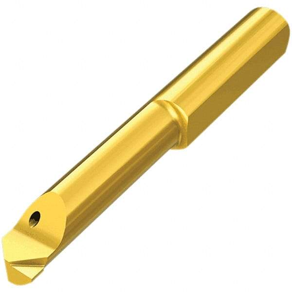 Iscar - 2mm Min Bore Diam, 0.17mm Max Bore Depth, 4mm Shank Diam, Corner Radius & Profile Boring Bar - 0.001" Corner Radius, Left Hand Cut, Solid Carbide, TiCrVN Finish - Exact Industrial Supply