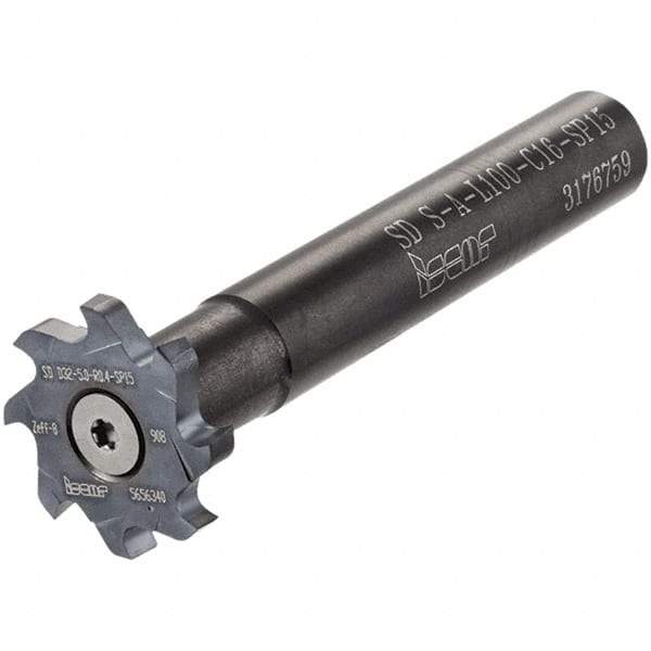 Iscar - T-Slot 16mm Stepped Shank Milling Tip Insert Holder & Shank - M4x0.5 Neck Thread, 104mm OAL, Steel SD S-A-SP Tool Holder - Americas Industrial Supply