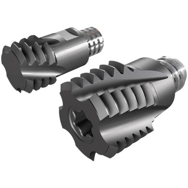 Iscar - MT-UN-MM Grade IC908 Carbide Thread Milling Tip Insert - TiAlN Finish, 5 Flutes, 16mm Cutting Diam, 11.3mm Depth of Cut, 19mm Extension - Americas Industrial Supply