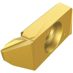 Iscar - SCIR22-BR10 Grade IC1008, 0.5mm Cutting Width Carbide Cutoff Insert - Right Hand Lead Angle, 0.1mm Corner Radius, TiAlN/TiN Finish - Americas Industrial Supply
