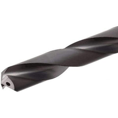 Iscar - 7.7mm 140° Solid Carbide Jobber Drill - TiAlN Finish, Right Hand Cut, Spiral Flute, Straight Shank, 91mm OAL, Standard Point - Americas Industrial Supply