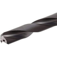 Iscar - 10.5mm 140° Solid Carbide Jobber Drill - TiAlN Finish, Right Hand Cut, Spiral Flute, Straight Shank, 102mm OAL, Standard Point - Americas Industrial Supply