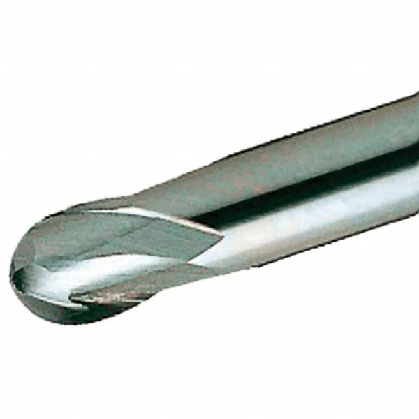 Iscar - 20mm Diam, 32mm LOC, 2 Flute Solid Carbide Ball End Mill - TiAlN Finish, Single End, 104mm OAL, 20mm Shank Diam, Spiral Flute - Americas Industrial Supply