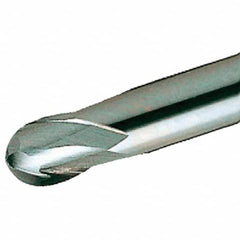 Iscar - 8mm Diam, 9mm LOC, 2 Flute Solid Carbide Ball End Mill - TiAlN Finish, Single End, 59mm OAL, 8mm Shank Diam, Spiral Flute - Americas Industrial Supply