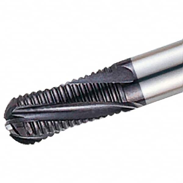 Iscar - 10mm Diam, 22mm LOC, 4 Flute Solid Carbide Roughing Ball End Mill - TiAlN Finish, 72mm OAL, 10mm Shank Diam, Single End, 20° Helix - Americas Industrial Supply