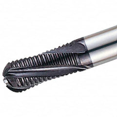 Iscar - 10mm Diam, 22mm LOC, 4 Flute Solid Carbide Roughing Ball End Mill - TiAlN Finish, 72mm OAL, 10mm Shank Diam, Single End, 20° Helix - Americas Industrial Supply