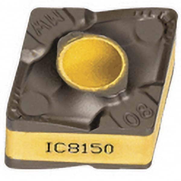 Iscar - SOGT120408 DT Grade IC808 Carbide Indexable Drill Insert - TiN/TiAlN Finish, Square, 1/2" Inscribed Circle - Americas Industrial Supply