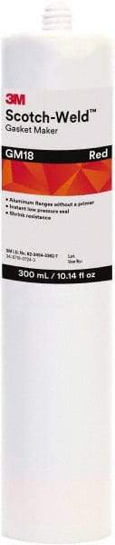 3M - 10.58 oz Cartridge Red Dimethacrylate Ester Anaerobic Gasket Marker - 65 to 300°F Operating Temp, 24 hr Full Cure Time - Americas Industrial Supply