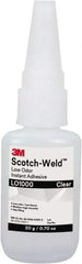 3M - 0.71 oz Bottle Clear Instant Adhesive - Series Part Number LO1000, 20 to 70 sec Working Time, 24 hr Full Cure Time - Americas Industrial Supply