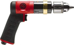 Chicago Pneumatic - 1/2" Keyed Chuck - Pistol Grip Handle, 600 RPM, 0.5 hp, 90 psi - Americas Industrial Supply