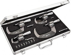 Starrett - Mechanical Outside Micrometer Sets Minimum Measurement (Inch): 0 Maximum Measurement (Inch): 4 - Americas Industrial Supply
