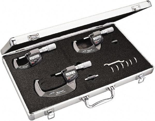 Starrett - Mechanical Outside Micrometer Sets Minimum Measurement (Inch): 0 Maximum Measurement (Inch): 3 - Americas Industrial Supply