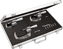 Starrett - Mechanical Outside Micrometer Sets Minimum Measurement (Inch): 0 Maximum Measurement (Inch): 3 - Americas Industrial Supply