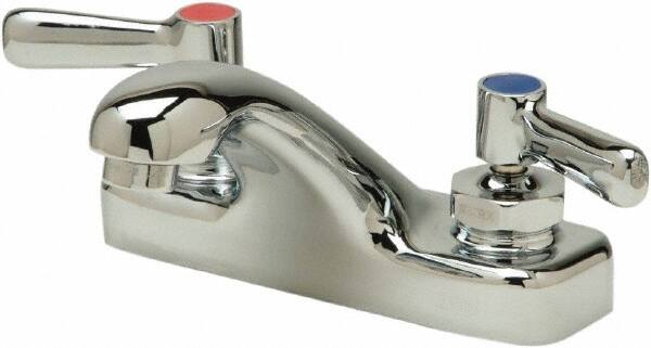 Zurn - Integral, Two Handle, Chrome Plated Deck Mount, Laundry Faucet - Lever Handle - Americas Industrial Supply