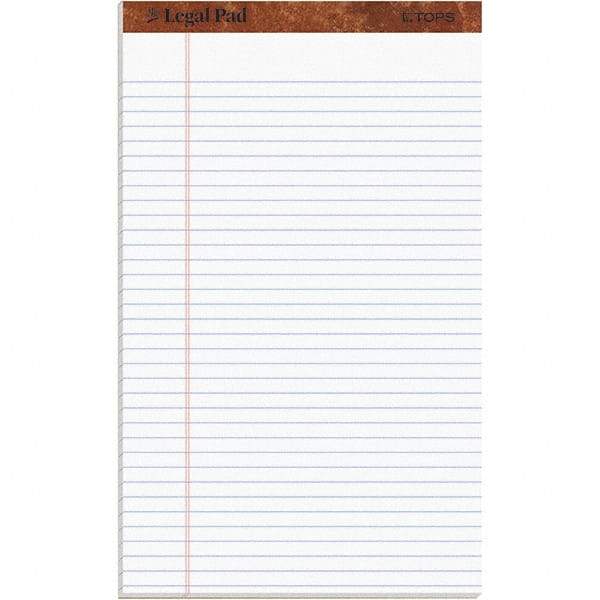 TOPS - 50 Sheet, 8-1/2 x 14", Legal/Wide (Style) Legal Pad - White - Americas Industrial Supply