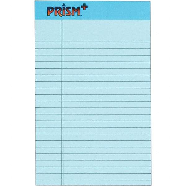 TOPS - 50 Sheet, 5 x 8", Narrow Legal Pad - Pastel Blue - Americas Industrial Supply