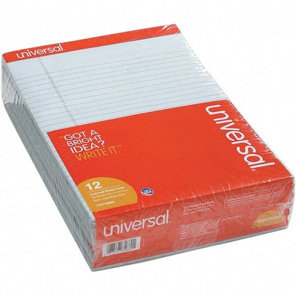 UNIVERSAL - 50 Sheet, 8-1/2 x 11", Legal (Style) Note Pad - Blue - Americas Industrial Supply