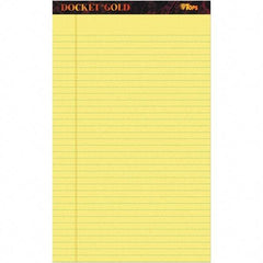 TOPS - 50 Sheet, 8-1/2 x 14", Legal/Wide (Style) Writing Pad - Canary - Americas Industrial Supply