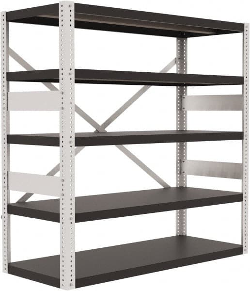 Valley Craft - 4 Shelf Starter Open Steel Shelving - 10,000 Lb Capacity, 60" Wide x 60" High x 24" Deep, Gray - Americas Industrial Supply