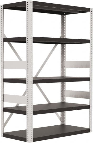 Valley Craft - 4 Shelf Starter Open Steel Shelving - 10,000 Lb Capacity, 48" Wide x 72" High x 24" Deep, Gray - Americas Industrial Supply