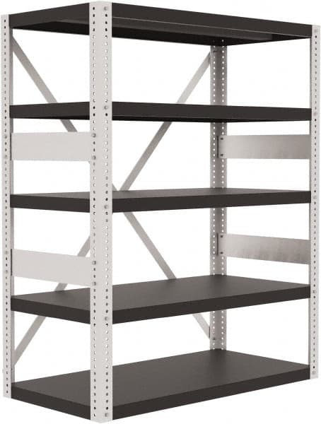 Valley Craft - 4 Shelf Starter Open Steel Shelving - 10,000 Lb Capacity, 48" Wide x 60" High x 24" Deep, Gray - Americas Industrial Supply