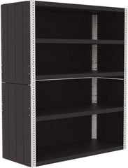 Valley Craft - 4 Shelves, 10,000 Lb Capacity, Enclosed Shelving - 60" Wide x 24" Deep x 72" High, Gray - Americas Industrial Supply